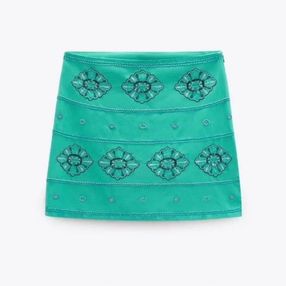 Zara Dresses & Skirts - Size Large | Zara | 100% Cotton Embroidered Skirt